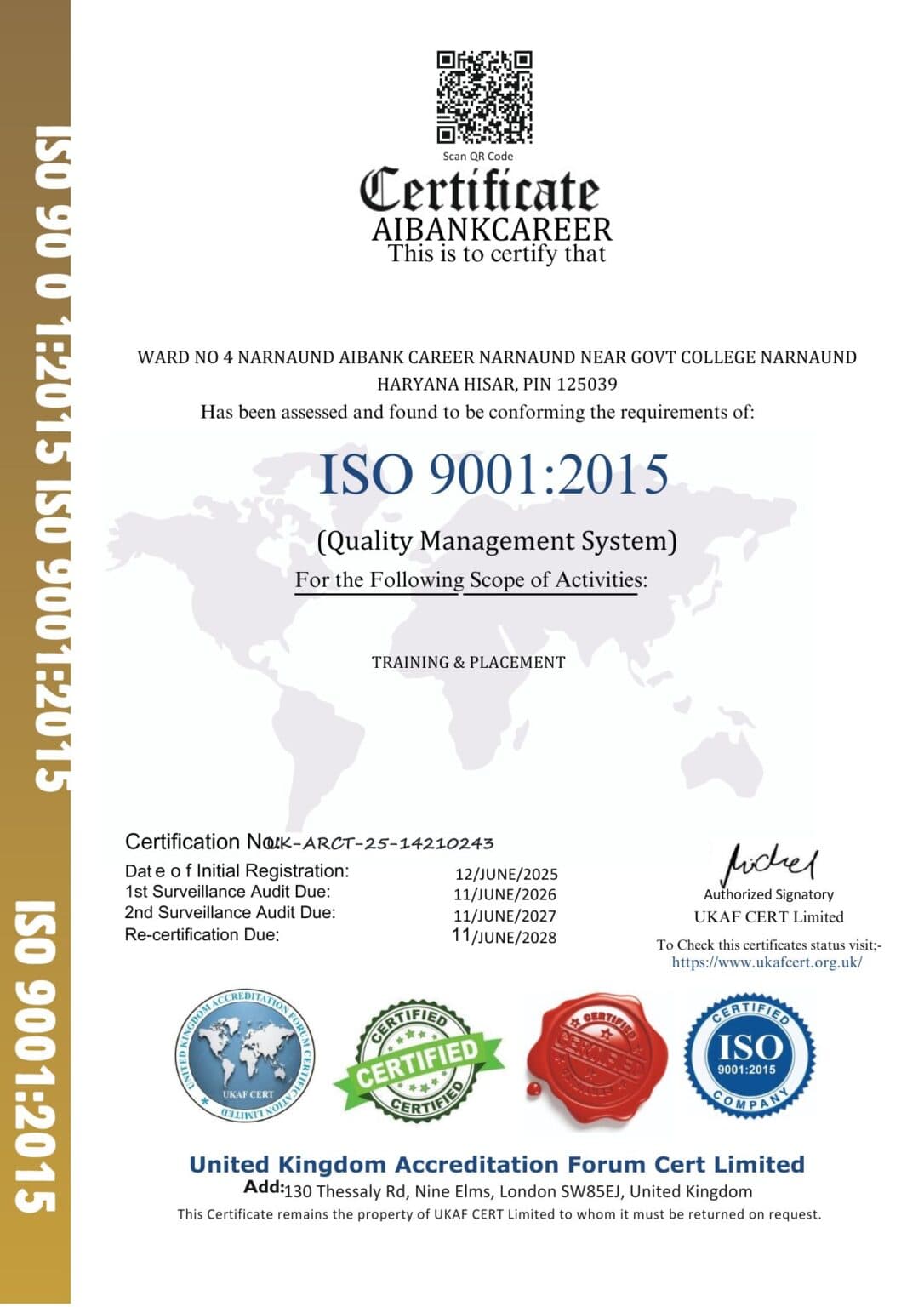 ISO Certificate